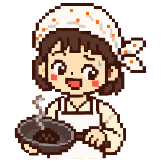 The Cooked mascot holding a burnt pan